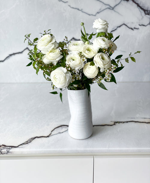 Porcelain White Ranunculus (12+ stems)
