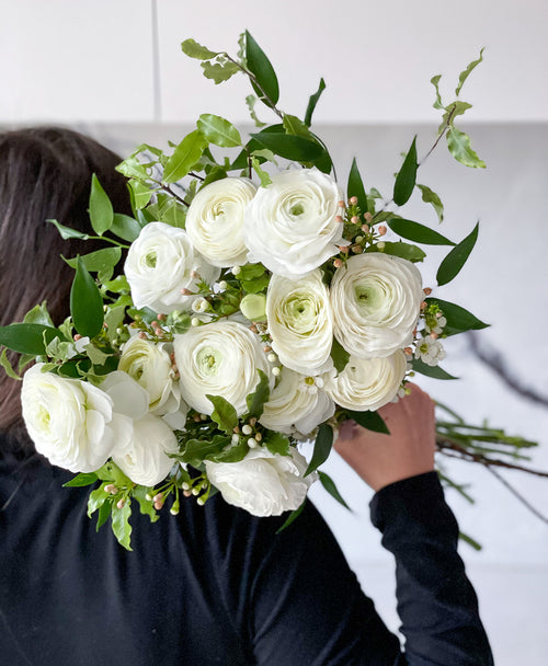 Porcelain White Ranunculus (12+ stems)