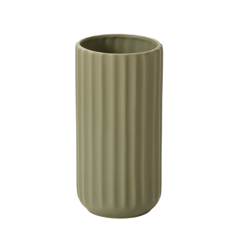 Fluted Green Vase