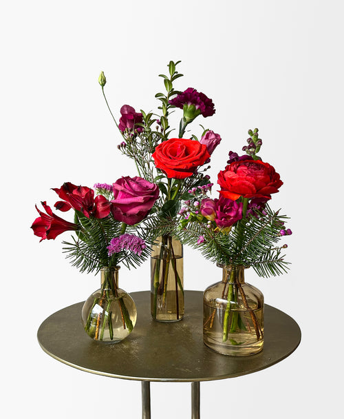 Three Cheers (Amber bud vase trio)
