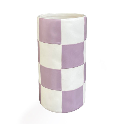 Lavender Checkerboard Vase